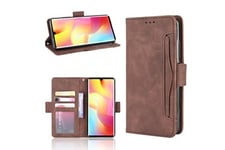 Magunivers Coque et étui téléphone mobile Etui en pu avec support couleur marron pour votre xiaomi mi note 10 lite