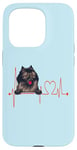 Coque pour iPhone 15 Pro EKG de battements de cœur pour chiens Wolf Spitz Funny Dogs My Cardio