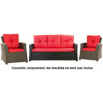 Coussins pour mobilier de jardin extérieur, Coussins pour canapé, coussins pour banc, coussins de balançoire, Coussins de chaise, Rouge