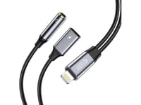 Adapter Av Tech-Protect Kabel Tech-Protect Ultraboost Lightning (Męski) / Mini Jack 3.5Mm (Żeński) - Lightning (Żeński) - Czarny