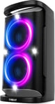 Enceinte Bluetooth Puissante, 160W Partybox, Loud Son- Super Bass, Grosse Party Haut Parleur Bluetooth de lumière LED, Charge Rapide, MIC& Guitare in,TF,U-Disk, AUX, EQ, pour Party, Extérieur