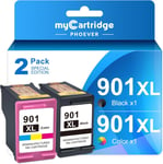 Phoever 901 Xl Compatible Cartouche Encre Hp 901 Xl Pour Cartouche Hp Officejet 4500 J4580,Hp Officejet J4680(Noir,Couleur)[DYJ070936]