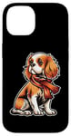 iPhone 14 Cavalier King Charles Spaniel Dog Scarf Pumpkin Thanksgiving Case