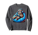 Sloth Gamer with Headphones and Controller Sweatshirt