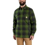 Carhartt Flannel Relaxed Fit Sherpa Lined Shirt, Green, L