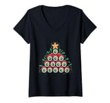 Womens Funny Christmas Tree Love Sushi Tree Sushi Lover Sushi Memes V-Neck T-Shirt