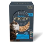 Encore Natural Wet Senior Cat Food, Tuna with Fish Multipack Selection in Jelly 50g Pouch (5x50g)