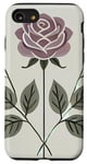 Coque pour iPhone SE (2020) / 7 / 8 Rose florale botanique, style minimaliste, roses d'amour