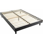 Sommier kit en bois massif noir 140x190