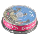 10 Mini 8cm TDK DVD+RW 1.4GB Blank 30min Disc For Sony Canon Panasonic Camcorder