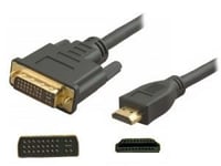 Cordon DVI MALE (DVI-I DUAL LINK 24+5) / HDMI MALE (19 POINTS) - CABLE 1.8M