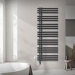 LuxeBath Radiateur Électrique de salle de bains en acier Iron EM 600x1600 mm sèche-serviettes Anthracite avec Élément chaufant 900W