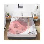 Heromiieen Drap de lit personnalisé à Impression numérique 3D HD avec élastique, Drap-Housse pour lit Double, King Size, Housse de Matelas en marbre Noir, 160 x 200 cm