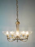 Laura Ashley Wellham Chandelier Ceiling Pendant Light, 5 Arms, Antique Brass