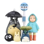 6 st Anime Min Granne Totoro Actionfigur Samling Animation Totoro Busshållplats