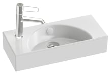 Lavabo céramique 50 cm JACOB DELAFON Trou de robinetterie à gauche Nettoyage et entretien faciles ODEON RIVE GAUCHE EGO112-55-00