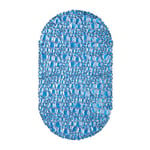 relaxdays Tapis de Bain Ovale, LXP 67 x 38 cm, Lavable, Massage, Support de Baignoire antidérapant, ventouses, Bleu