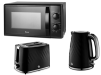 Swan Windsor Black Kettle  2 Slice Toaster  & 700W 20L Microwave Matching Set