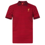 Liverpool Official Football Gift Mens Yarn Dye Marl Striped Polo Shirt