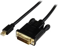 StarTech 6ft 1.8m Mini DisplayPort to DVI Adapter mDP to DVI Black MDP2DVIMM6BS