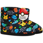 Pokémon Chaussons Enfant Garcon Pikachu Pantoufles Fantaisie Chausson Mixte Enfant 28-38 (Noir AOP, 34 EU)