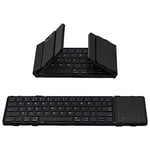 Mcbazel Clavier Bluetooth Pliable avec Pavé Tactile, Clavier Portable sans Fil Rechargeable avec Clavier Pliant Compatible avec iPad/Smartphone/Tablette