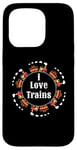 Coque pour iPhone 15 Pro I Love Trains Train Track Jouet électrique Train Train Tee