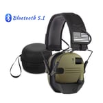 Casque de tir anti-bruit Bluetooth 5.1,cache-oreilles de tir électronique,casque DulMédiateur set de chasse,protection auditive - Type Type A-green-case