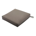 Classic Accessories Ravenna Coussin imperméable carré pour Chaise/Fauteuil de terrasse, Rembourrage en Mousse, 63 x 63 x 13 cm, Taupe foncé