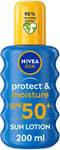 NIVEA SUN Protect & Moisture Sun Spray SPF 50+ (200ml), 200 ml (Pack of 1)