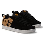 DC Shoes Women's Court Graffik Sneaker, Black Gold, 6 UK