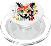 Colorful Fox Head Pop Art Painting PopSockets PopGrip for MagSafe