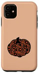 Coque pour iPhone 11 Citrouille noire toile d'araignée pêche Blush femmes filles Halloween