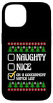 Coque pour iPhone 14 Funny Naughty Nice On A Government Watch List Christmas