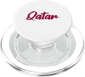 Lettres Word Qatar dans une belle police rouge PopSockets PopGrip pour MagSafe