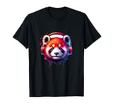 Dj Red Panda with Headphones Cute Animals Disc Jockey Music T-Shirt