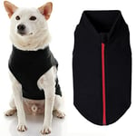 Gooby Pull en Polaire à Fermeture éclair pour Chien - Noir - Taille XXL - Pull Chaud en Polaire - sans Laisse - pour l'hiver - pour Chiens de Petite Taille et de Taille Moyenne