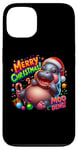 Coque pour iPhone 13 Adorable bébé hippopotame Moo Deng Merry Christmas Cheer