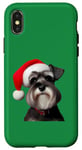 iPhone X/XS Miniature Schnauzer With Santa Hat Christmas Xmas Dog Owner Case