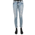 DSQUARED2 Usé Rangé Motard Jean 1964 Logo Pantalon Jeans Bleu 13654