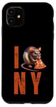 Coque pour iPhone 11 Funny NY City Rat Mangeant Pizza Pepperoni