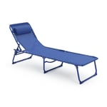 Argos Home Set of 2 Folding Metal Sun Loungers - Blue