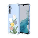 UPLAI Coque pour Samsung Galaxy A54 5G, Très Mince Souple TPU Silicone Antichoc Housse avec 3D Motif de Peinture, Élégant Simple Mignon Transparent Étui.Tulipe