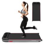 Under Desk Treadmill for Home Office Walking Pad Jogging Running Ultra Flat Slim Under Desk Fitness Workout Remote Control, LCD WALDEN F2200 (UK), Black / Red