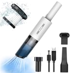 DOHAPPYS Handheld Vacuum Cleaner Cordless, Portable Car Vacuum Cleaner, 120W Rechargeable Mini Hoover，Lightweight Wet Dry Vacuum for Home, Car and Pet (White)