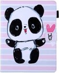 Etui Coque Kits Accessoires Pour Tablette Tactile 10 Pouces Magnétique A Rabat Motif Panda Mignon Bébé Folio Etuis Cuir Pu Arrière Bumper Avec Porte Carte Antichoc 360 Etui De Protection