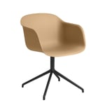 Muuto Fiber armchair swivel base kontorsstol Ochre-Black (plastic)