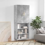 Tall Kitchen Larder Pantry Cabinet Cupboard Storage Unit Shelves Grey Utility