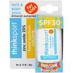sport, Face & Body, Sunscreen Stick, For Kids, SPF 30, .64 oz (18.4 g)