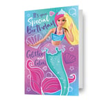 Birthday Card Mermaid Barbie Girls Birthday Card Includes Envelope 9 X 5 Inches